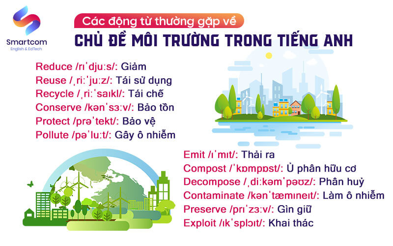 động từ thường gặp trong tiếng anh về môi trường động từ thường gặp trong tiếng anh về môi trường