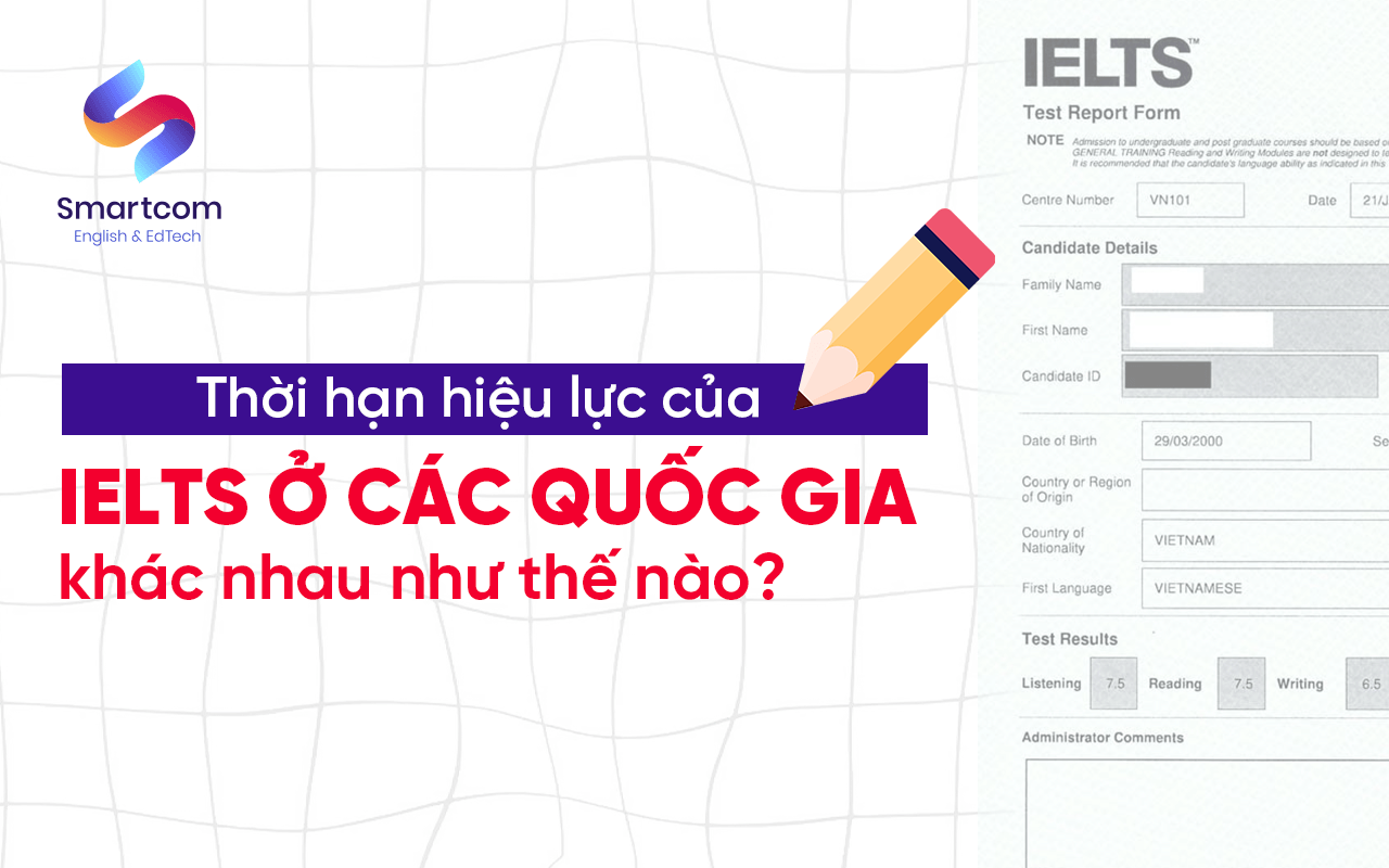 thời hạn hiệu lực ielts ở các quốc gia
