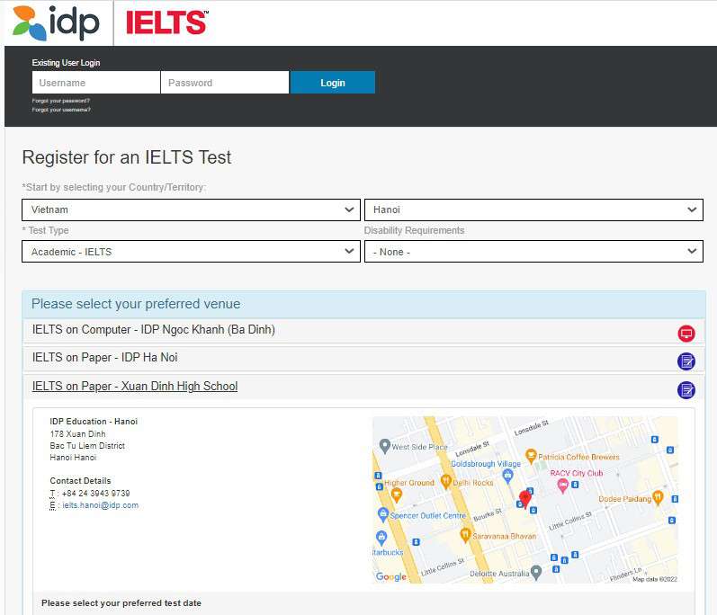 Thi IELTS tại THPT Xuân Đỉnh