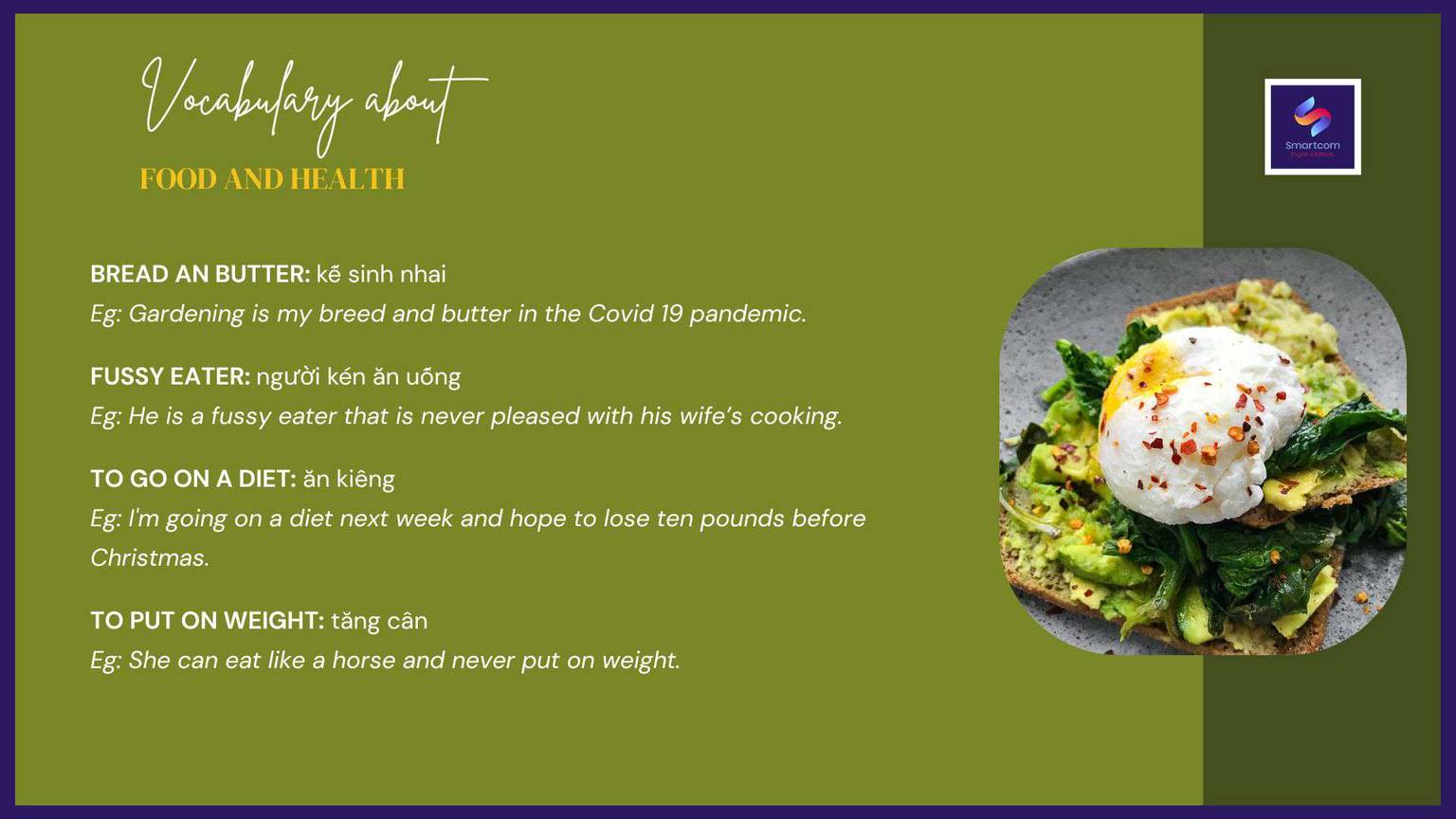 vocabulary food and health