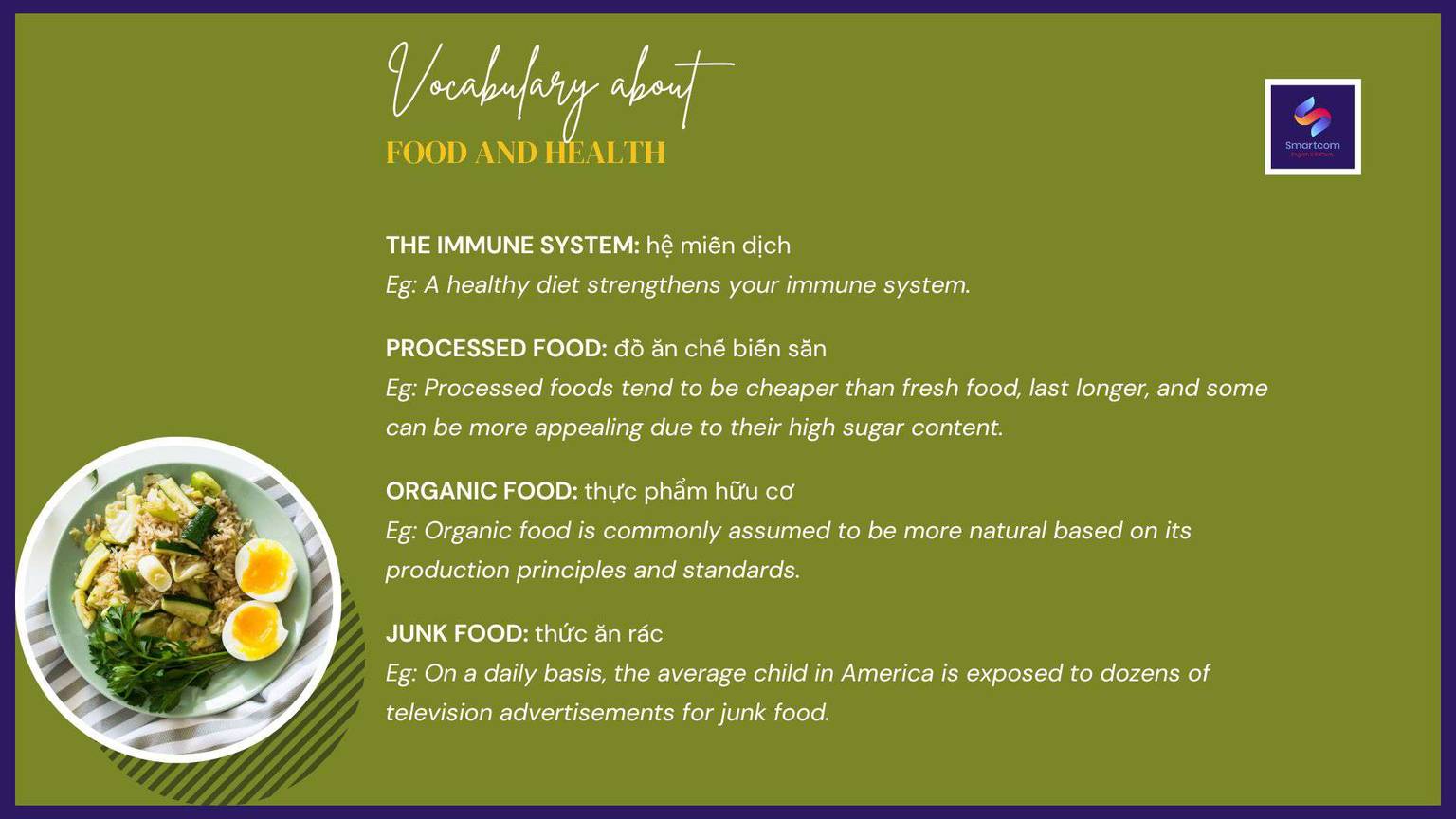 vocabulary food and health