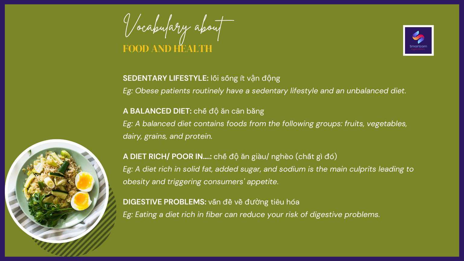 vocabulary food and health