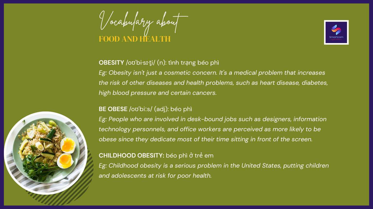 vocabulary food and health