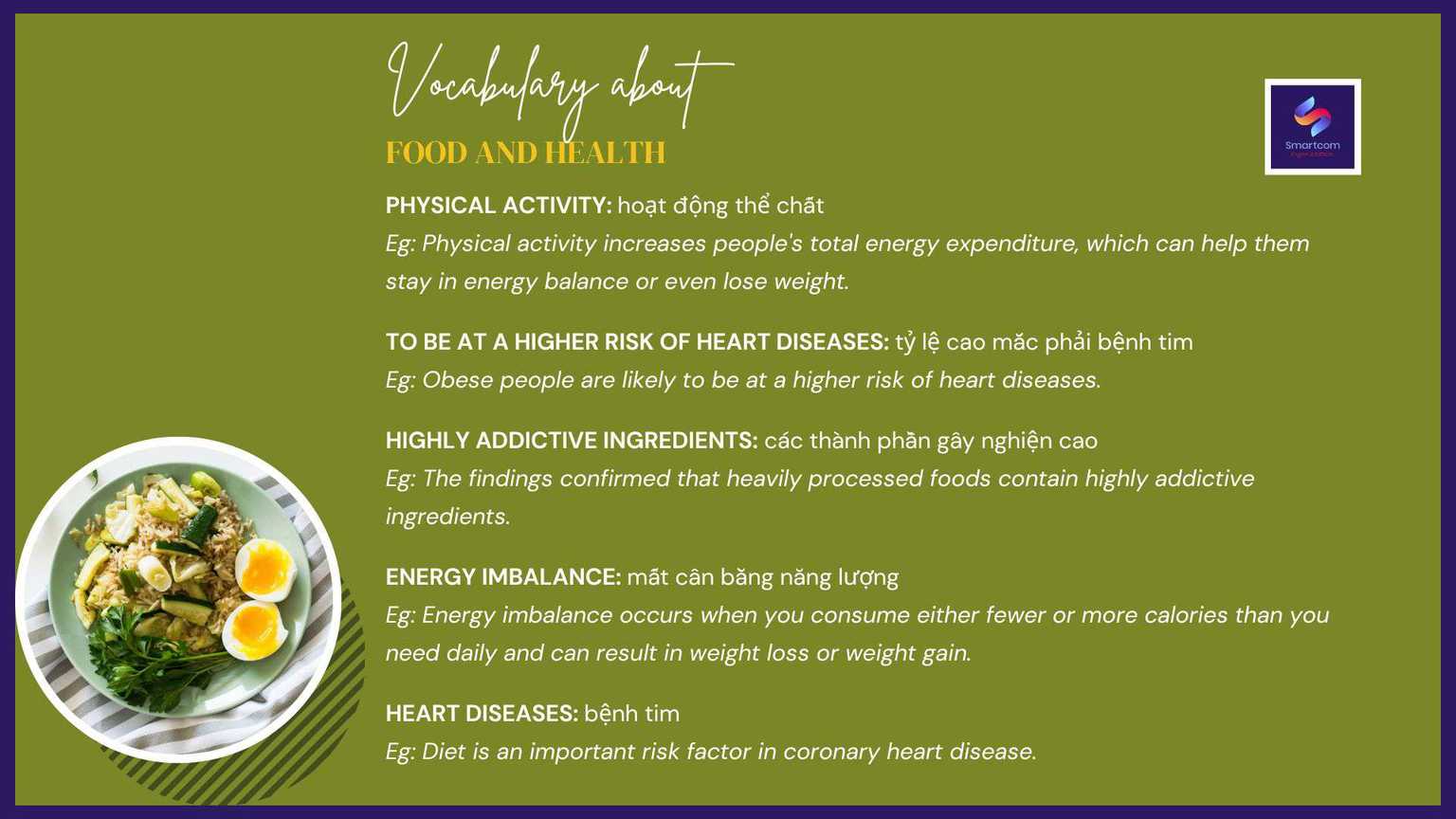 vocabulary food and health
