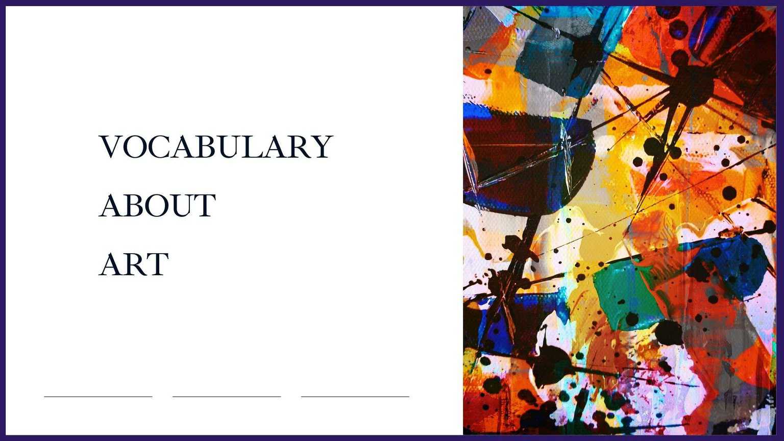Vocabulary about art